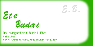 ete budai business card